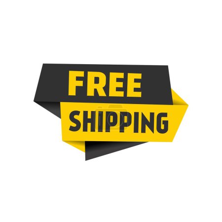 Free shipping banner template. Speech bubble with megaphone icon. Modern Vector illustration announcement design element.