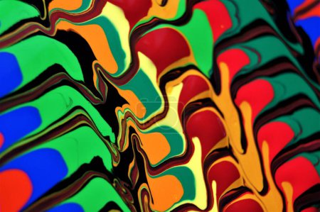  Abwärts fließende Farben. Einzigartige bunte abstrakte Hintergrund.
