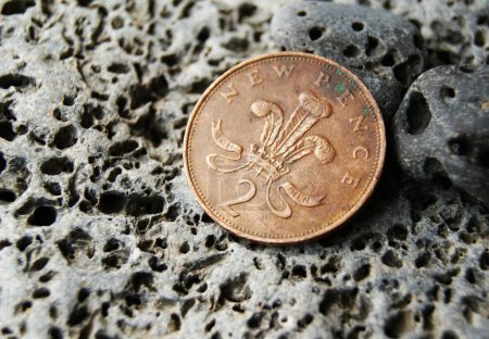 Alte gebrauchte britische Münze 2 Neue Pence Elizabeth II 1971. 