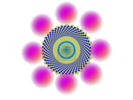 Schöne Mandala-Muster Dot 's Design Kreis Form weißen Hintergrund Vektor Blume 