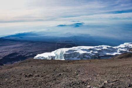 Photo for Rebmann Glacier south facing view from the Kibo crater rim on Kilimanjaro, Tanzania - Royalty Free Image