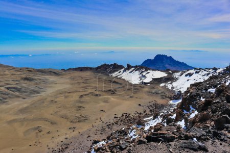 Photo for Mawenzie peak view from the Kibo crater rim on Kilimanjaro, Tanzania - Royalty Free Image