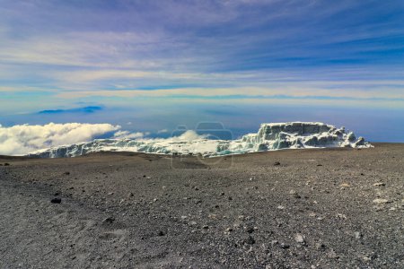 Photo for Rebmann Glacier south facing view from the Kibo crater rim on Kilimanjaro, Tanzania - Royalty Free Image