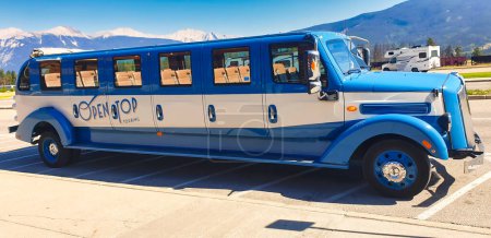 Photo for A vintage tour limousine in the town of Jasper  Alberta in the Canada rockies - Royalty Free Image
