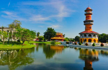 Photo for Ho Withun Thasana, or Sages' Lookout at the Bang Pa Royal Palace complex of former Rama Kings of Thailand near Ayutthaya, Thailand - Royalty Free Image
