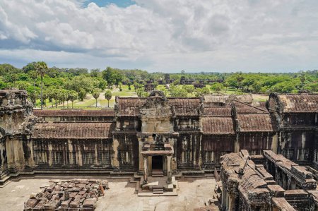 Photo for The Inner courtyard of the Angkor Wat Temple Complex at Siem Reap, Cambodia, Asia - Royalty Free Image