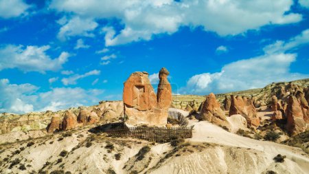 Foto de Famoso Camel Rock o Chicken Rock en Imaginary Valley o Devrent Valley cerca de Goreme, Capadocia Region, Anatolia Central, Turquía. - Imagen libre de derechos