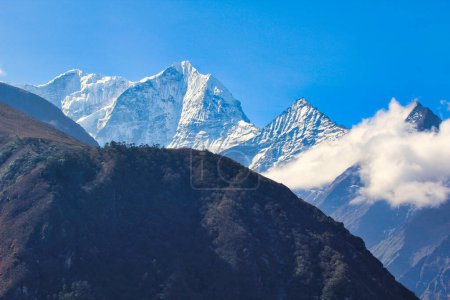Kangtega a 6782 meter peak lies to the east of Namche Bazaar in the Khumbu Himalayas in Nepal