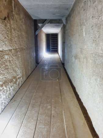 Bent Pyramid  in Dec 2019 -From the 1st chamber a tunnel connects to a passageway leading to the 2nd chamber inside the pyramid built by Pharoah Snefuru at the Dahshur necropolis near Cairo,Egypt
