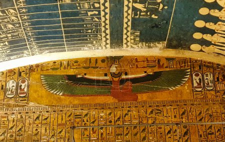 Magnificent Goddess Isis painting in the main burial chamber in the Tomb of Seti I, KV17 at the Theban necropolis in the Valley of Kings in Luxor,Egypt