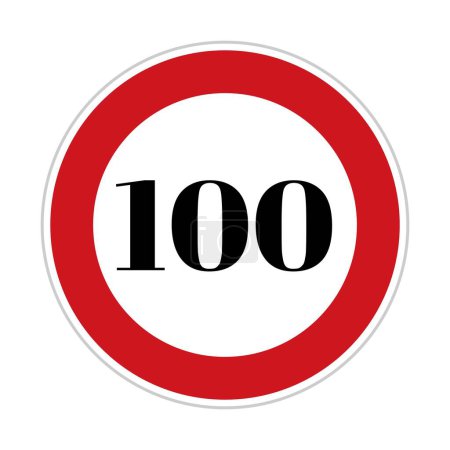 Photo for 100 speed sign board, road side sign board for control speed. Road safety element, One Hundred speed, Danger Zone, high speed - Royalty Free Image