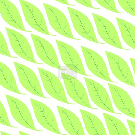 Photo for Abstract seamless green leaves pattern, nice green simple leaf design fully covered on white background, groups of leaves pattern style wallpaper background - Royalty Free Image