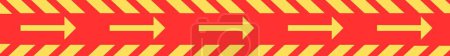 Yellow arrow and stripe sign on red reflective Tape is brighter and tougher than normal tapes and paint. warning and marking hazardous areas such as posts, barricades, vehicles, machines, ramps etc.