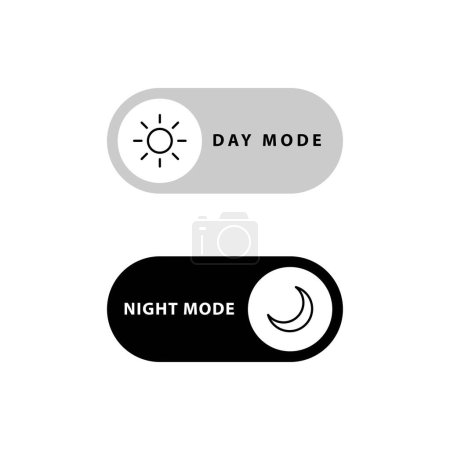 Illustration for Day and night toggle switch button vector icon - Royalty Free Image