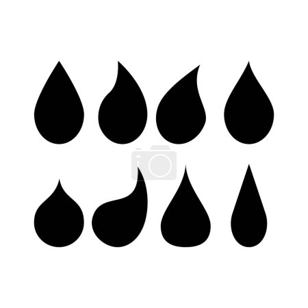 Set de agua icono vector silueta ilustración aislado fondo blanco