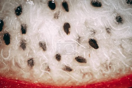 Pitaya fruit - fruit du dragon gros plan avec des graines visibles.