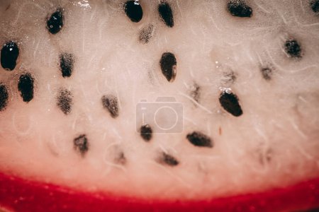 Pitaya fruta - fruta de dragón primer plano con semillas visibles.