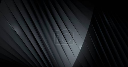 Photo for Smooth background, with black wavy stripes. Abstract strips of paper. Sci-Fi Futuristic. Luxurious modern presentation template - Royalty Free Image