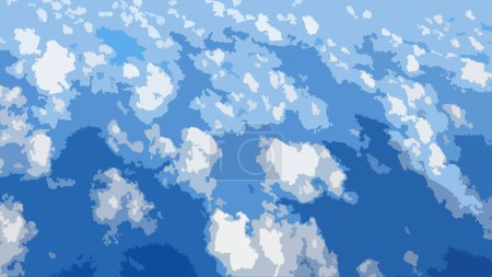 Realistic illustration of blue sky white cloud background.