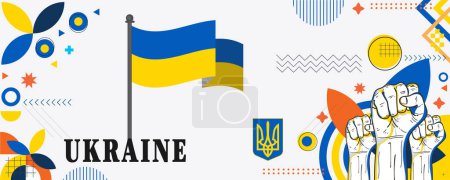 Illustration for UKRAINE national day banner design vector eps - Royalty Free Image