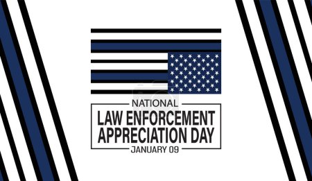 Illustration for Law enforcement appreciation day (LEAD) is observed every year on January 9 - Royalty Free Image