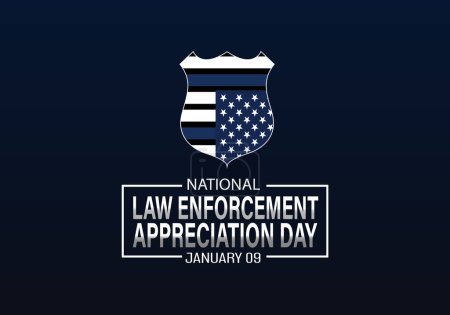 Illustration for NATIONAL LAW ENFORCEMENT APPRECIATION DAY January 9 - Royalty Free Image