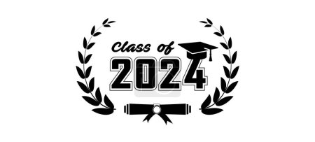 Class of 2024 greeting card. Illustration, vector