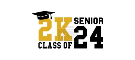 Illustration for Class of 2024 Graduation design Senior edition - Royalty Free Image