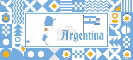 Argentina Flag national day design Abstract geometric decoration vector illustration