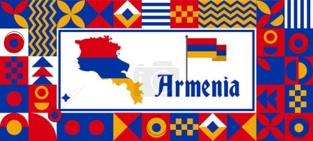 Armenia Flag national day design Abstract geometric decoration vector illustration