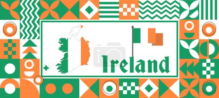 Ireland Flag national day design Abstract geometric decoration vector illustration