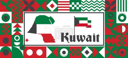 Kuwait Flag national day design Abstract geometric decoration vector illustration