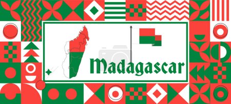 Madagascar Flag national day design Abstract geometric decoration vector illustration