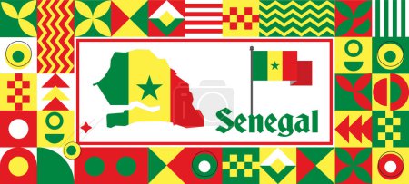 Senegal Flag national day design Abstract geometric decoration vector illustration