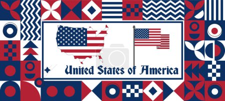 Estados Unidos de América Bandera diseño del día nacional Abstracto decoración geométrica vector ilustración