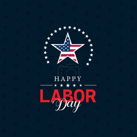 Téléchargez les illustrations : Happy Labor Day fond conception carte de vœux affiche vectorielle illustration - en licence libre de droit