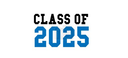 Class of 2025, Wortschrift Schriftzug Banner Gratulation zum Abschluss Schriftzug mit akademischer Mütze