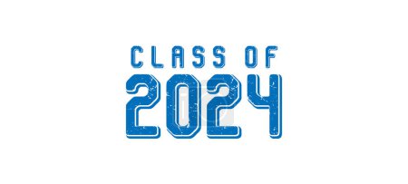 Class of 2024, word lettering script banner Congrats Graduation