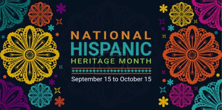Hispanic heritage month. Vector web banner, poster, card for social media post