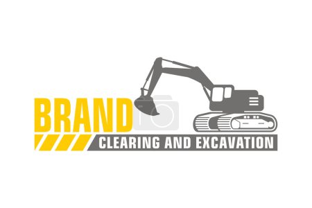 Ilustración de Vector de plantilla de logotipo de excavadora. Equipo pesado vector de logotipo para la empresa de construcción - Imagen libre de derechos