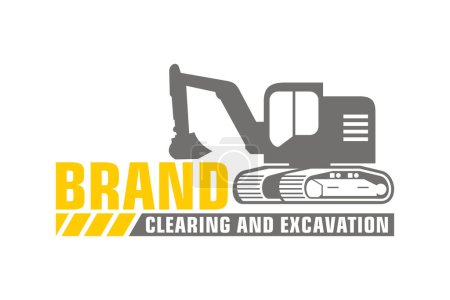 Illustration for Excavator logo template vector. Heavy equipment logo vector for construction company - Royalty Free Image