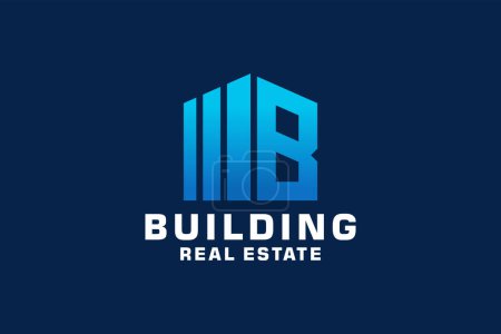 Illustration for Initials letter B realtor, real estate and property business logo - Royalty Free Image