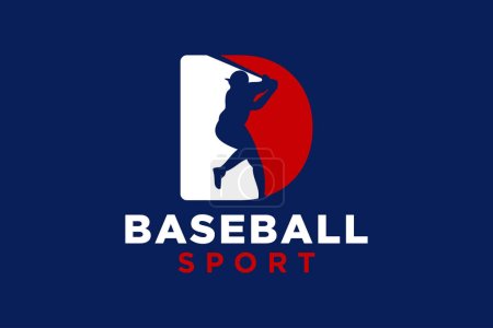 Illustration pour Modèle vectoriel d'icône de logo de baseball lettre D - image libre de droit