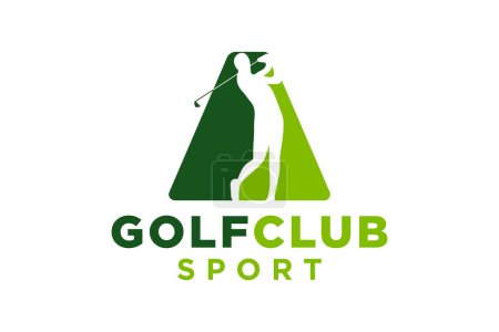 Ilustración de Vector iniciales letra A con diseño de logotipo moderno geométrico creativo de golf - Imagen libre de derechos
