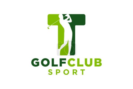 Ilustración de Vector iniciales letra T con diseño de logotipo moderno geométrico creativo de golf - Imagen libre de derechos