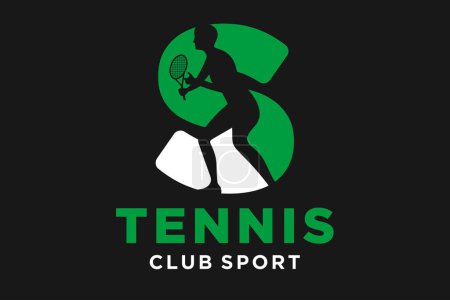 Téléchargez les photos : Initiales vectorielles lettre S avec logo moderne géométrique créatif tennis - en image libre de droit