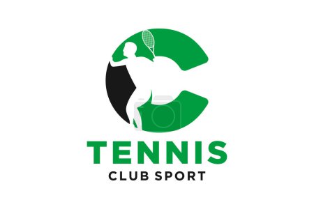 Initiales vectorielles lettre C avec logo moderne géométrique créatif tennis