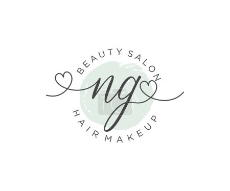 NG feminine Logo Kollektionen Vorlage. Handschrift Logo der Erstunterschrift, Hochzeit, Mode, Schmuck, Boutique, Blumen und Botanik mit kreativer Vorlage für jedes Unternehmen oder Geschäft.