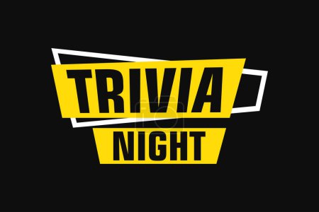 Illustration for Trivia night labels banners design. Festive template can be used for invitation cards, flyers, posters - Royalty Free Image