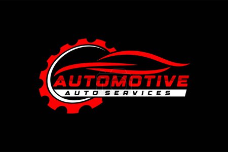 Illustration for Auto style car logo design with concept sports vehicle icon silhouette. - Royalty Free Image